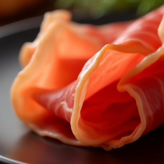 Fette sottili di Prosciutto di San Daniele disposte elegantemente